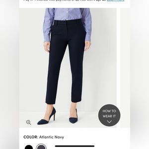 Ann Taylor Curvy Fit Ankle Pant- Navy (Size 10 Curvy)